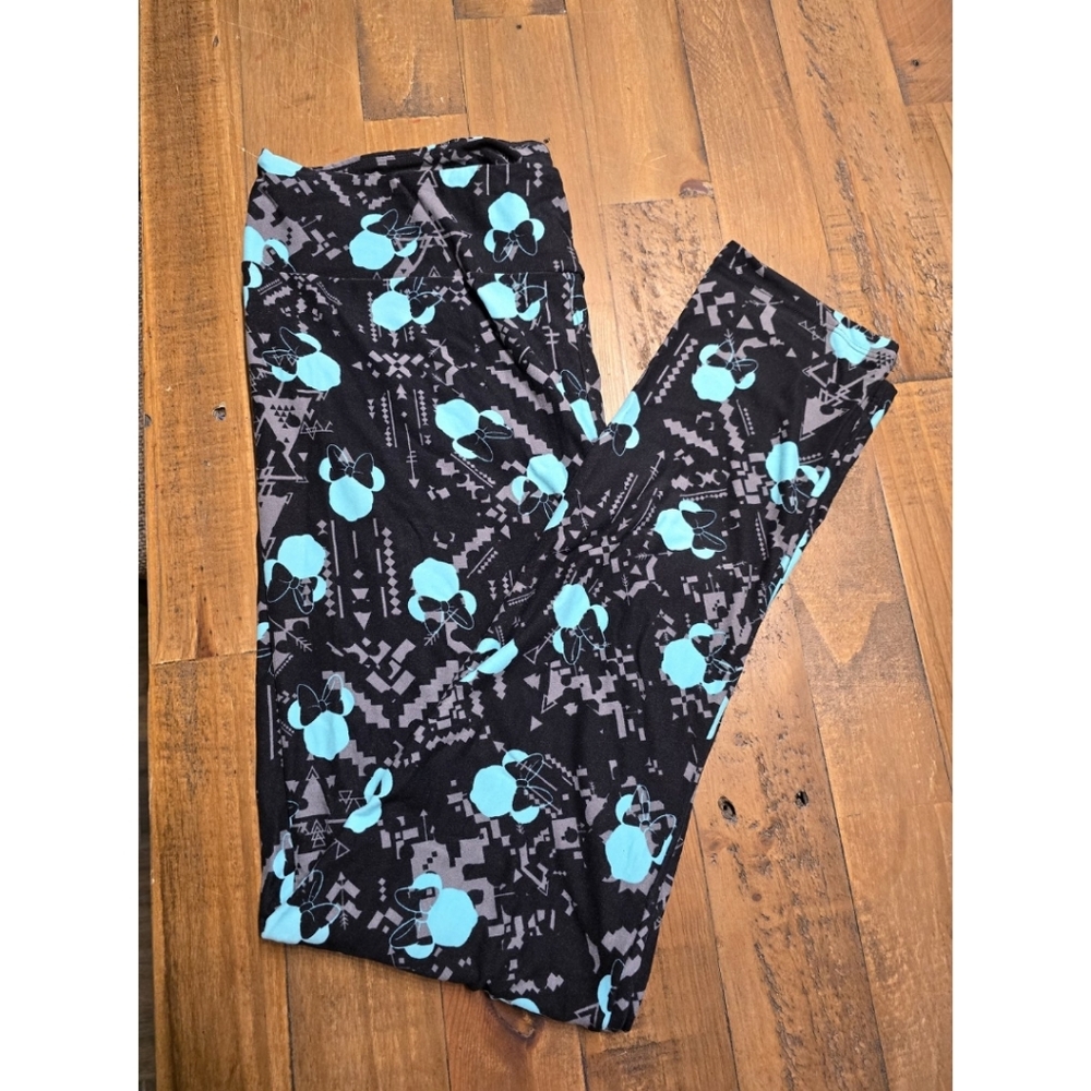 Lularoe Disney Minnie Mouse TC Leggings Black Teal